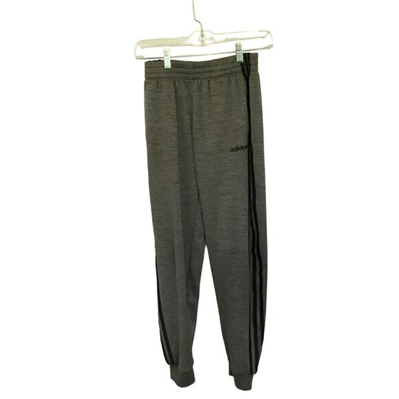 Adidas Youth Sweatpants Elastic Waist Athletic With Side Stripes Gray Size 14-16 - Picture 1 of 6